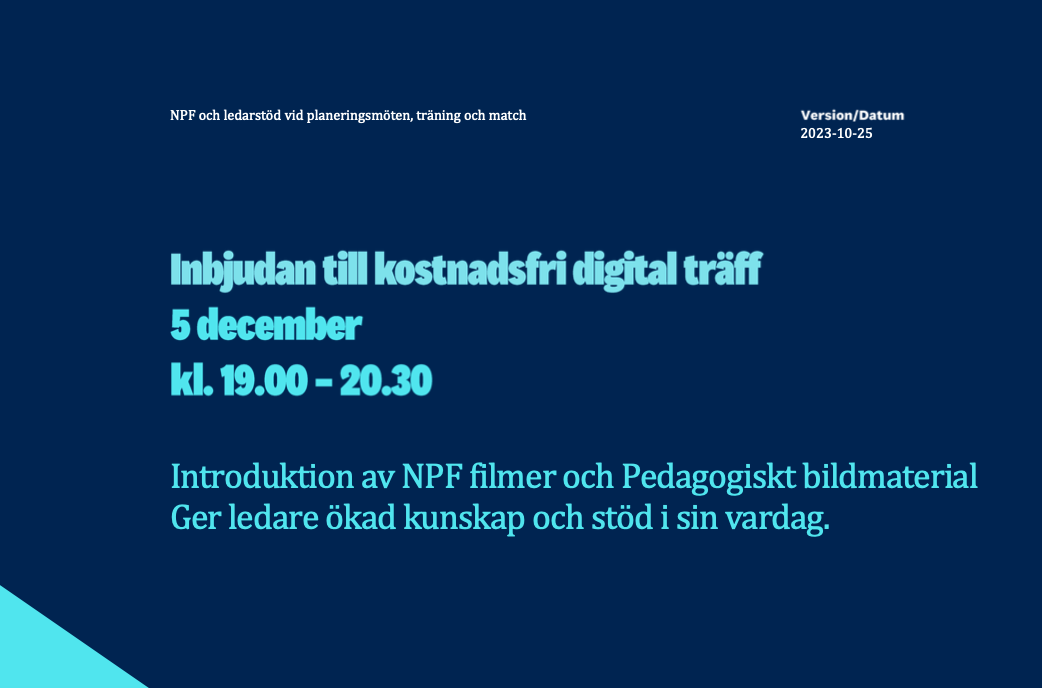 Inbjudan Till Kostnadsfri Digital Träff: Introduktion Av NPF Filmer Och ...